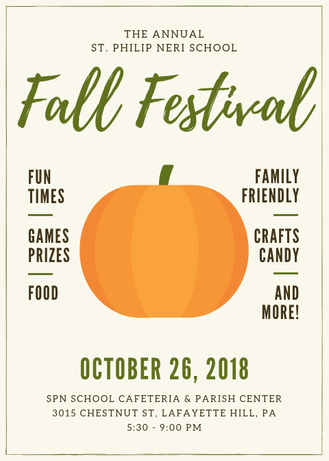 Saint Philip Neri Fall Festival Info - [October 26th]