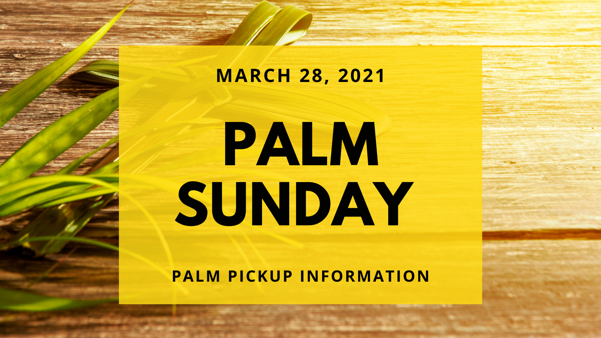 Palm Sunday Pickup Information